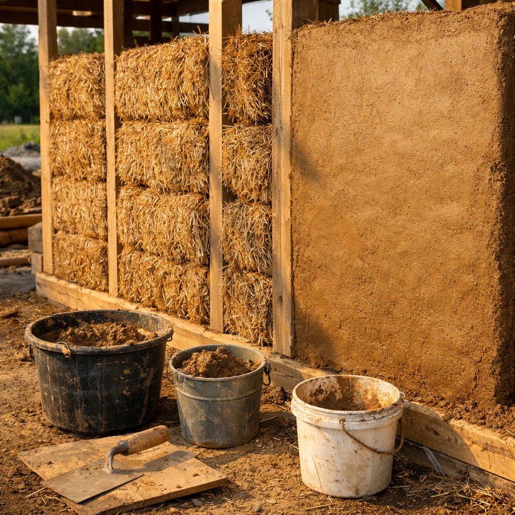 Lehm und Strohballen, Clay and straw bales