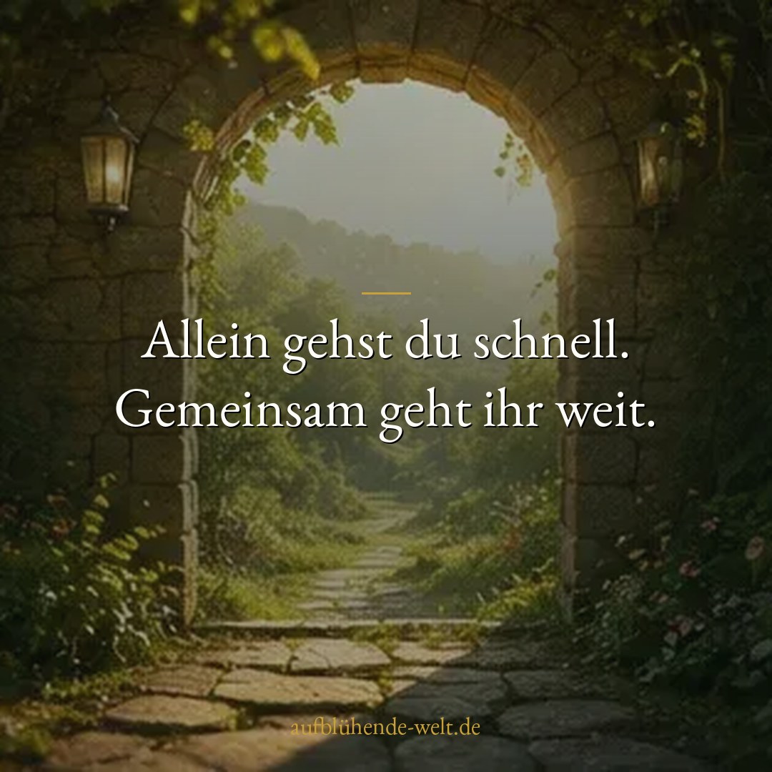 Allein gehst du schnell. Gemeinsam geht ihr weit.