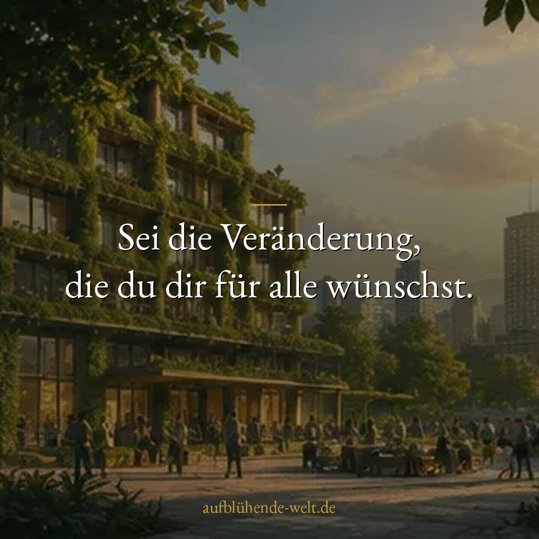 Sei die Veränderung, die du dir für alle wünschst.