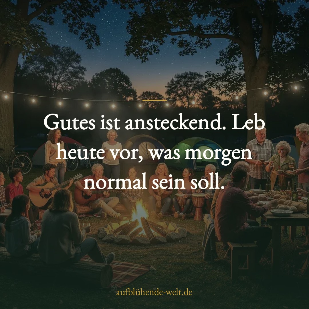 Gutes ist ansteckend. Leb heute vor, was morgen normal sein soll.